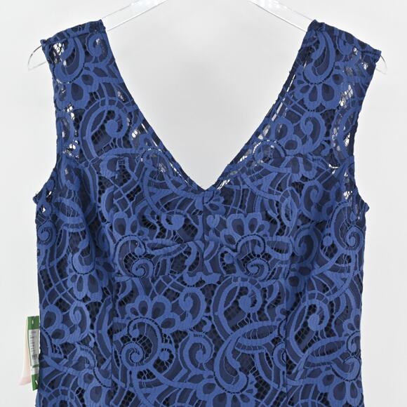 LILLY PULITZER Rosaline About Face Lace Dress Size 12 Blue Cap Sleeve V Neck NEW - Picture 11 of 14